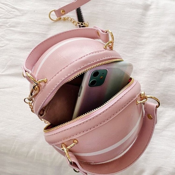 Basketball Shaped Satchel Bag Pink - Picture 4 of 5